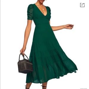 Reformation Emerald Green Midi Dress
